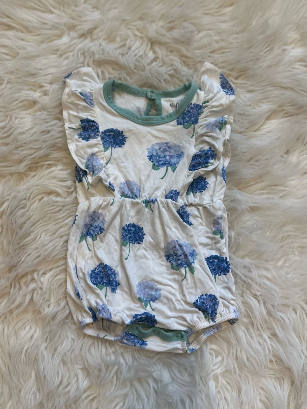 3-6 Months Kyte Baby Hydrangea Bubble Romper